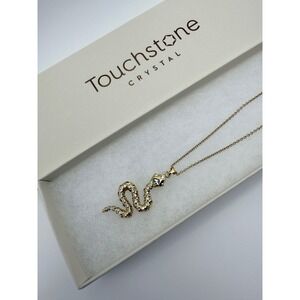 Touchstone Crystal by Swarovski Serpent Necklace Gold Plated Snake Pendant
